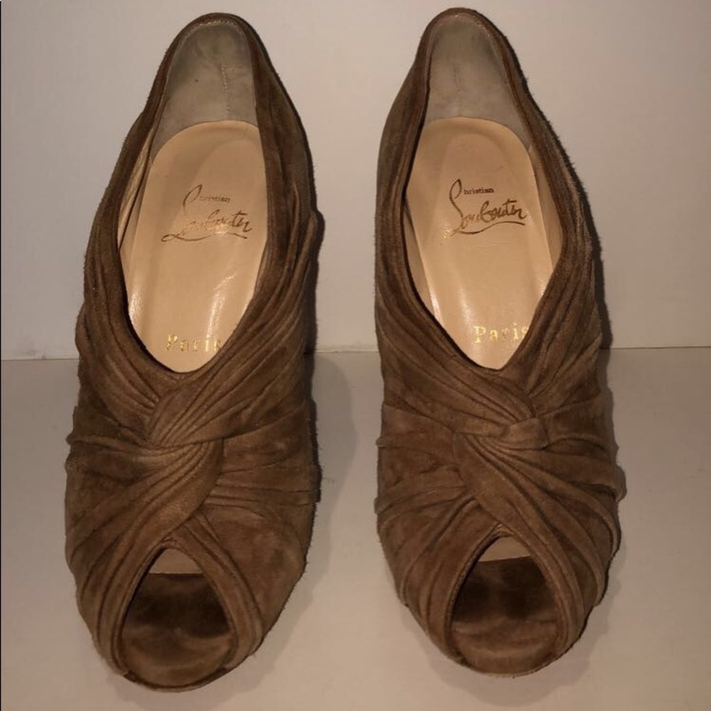 Christian Louboutin camel booties!